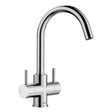 BLANCO Camia Dual Lever C-Shaped Kitchen Mixer Tap in Chrome