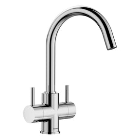 BLANCO Camia Dual Lever C-Shaped Kitchen Mixer Tap in Chrome