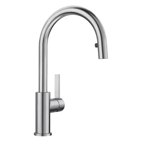 BLANCO Candor S Single Lever Kitchen Mixer Tap with Pull Out Spray in Brushed Stainless Steel