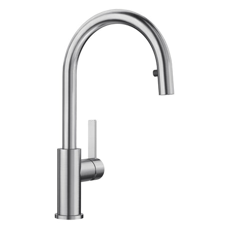 BLANCO Candor S Single Lever Kitchen Mixer Tap with Pull Out Spray in Brushed Stainless Steel
