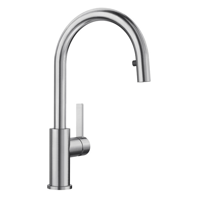 BLANCO Candor S Single Lever Kitchen Mixer Tap with Pull Out Spray in Brushed Stainless Steel
