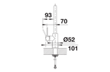 BLANCO Candor Single Lever Kitchen Mixer Tap Side View with Lever