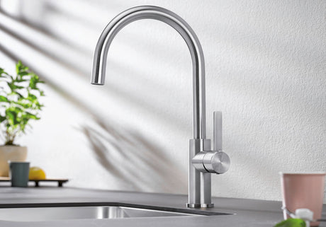 BLANCO Candor Eco Single Lever Kitchen Mixer Tap in a Kitchen Setting
