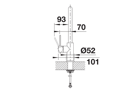 BLANCO Candor Eco Single Lever Kitchen Mixer Tap Side View with Lever