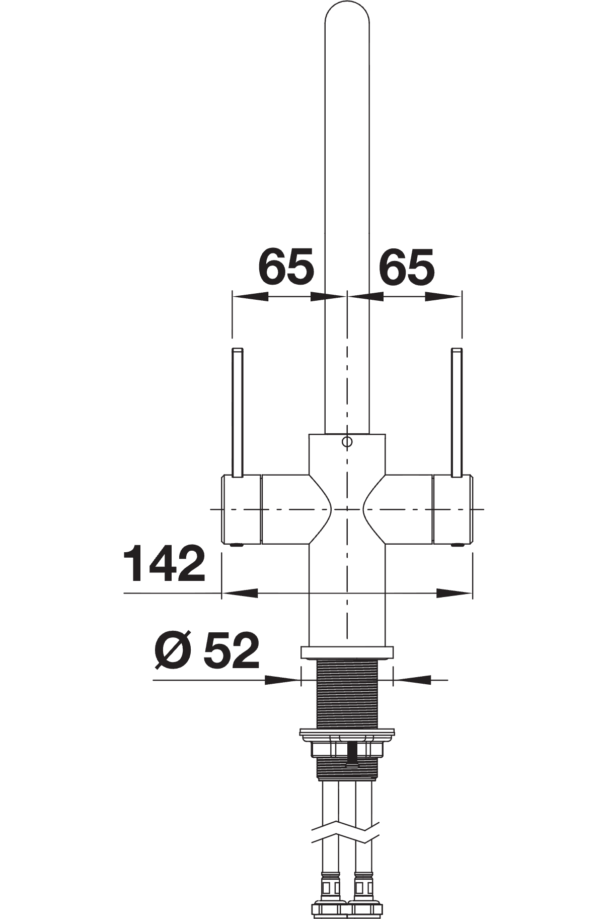 BLANCO Candor Twin Dual Lever Kitchen Mixer Tap Side View with Lever