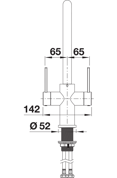 BLANCO Candor Twin Dual Lever Kitchen Mixer Tap Side View with Lever