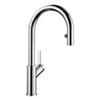 BLANCO Carena-S Vario Single Lever Kitchen Mixer Tap with Pull Out Spray in Chrome
