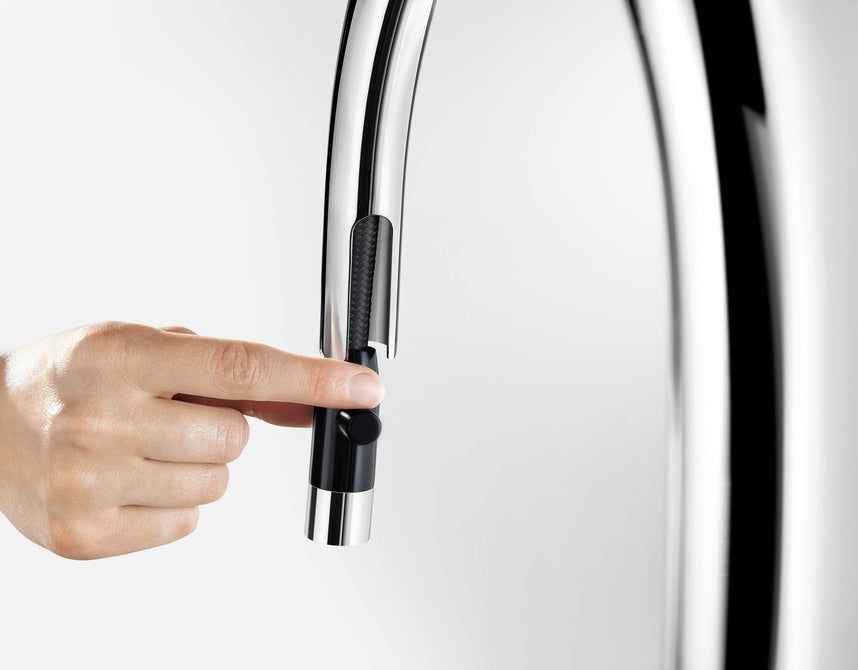 BLANCO Carena-S Vario Single Lever Kitchen Mixer Tap with Pull Out Spray Pull-Out Spray Head Extended