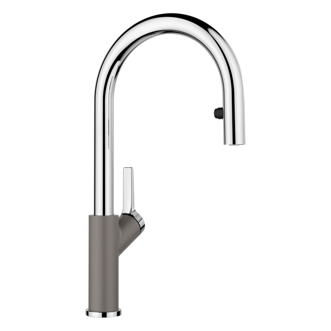 BLANCO Carena-S Vario Single Lever Kitchen Mixer Tap with Pull Out Spray in Volcano Grey/Chrome