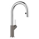BLANCO Carena-S Vario Single Lever Kitchen Mixer Tap with Pull Out Spray in Volcano Grey/Chrome