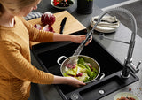BLANCO Catris-S Single Lever Kitchen Mixer Tap with Pull Out Spray Rinsing Salad with the Spray Hose
