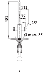 BLANCO Choice Icona-C Filter Mixer Tap with Pull-Out Spray Side View with Lever