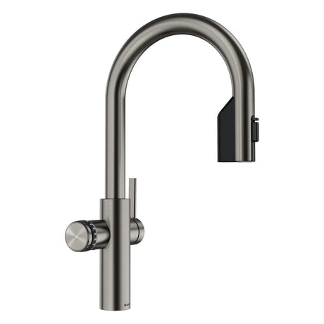 BLANCO Choice Icona-C Filter Mixer Tap with Pull-Out Spray in Satin Platinum