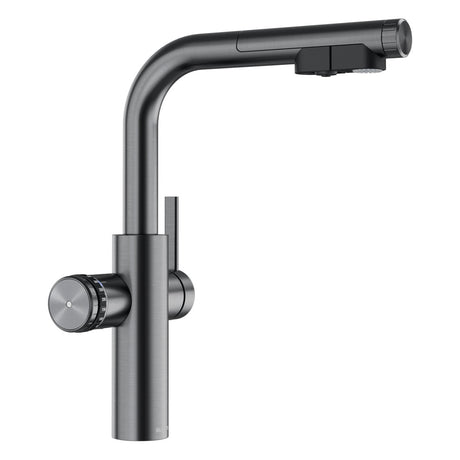 BLANCO Choice Icona-L Single Lever Filter Kitchen Mixer Tap with Pull-Out Spray in Satin Dark Steel