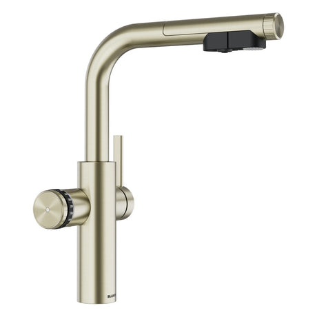 BLANCO Choice Icona-L Single Lever Filter Kitchen Mixer Tap with Pull-Out Spray in Satin Gold