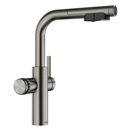 BLANCO Choice Icona-L Single Lever Filter Kitchen Mixer Tap with Pull-Out Spray in Satin Platinum
