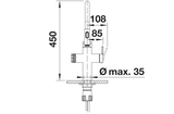 BLANCO Choice Icona Filter Kitchen Tap with Boiling & Sparkling Water Side View with Lever