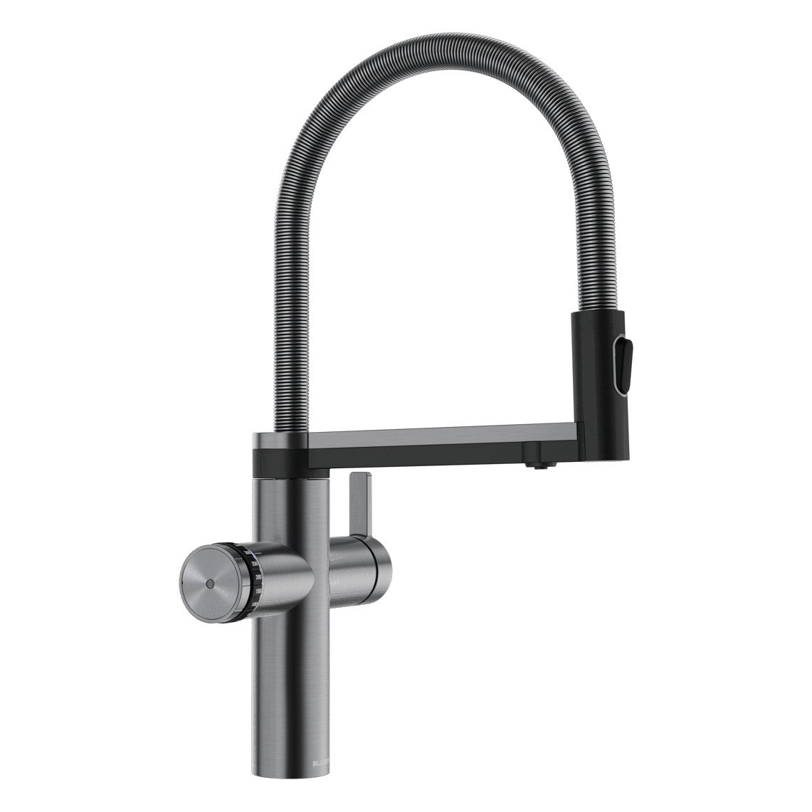 BLANCO Choice Icona Filter Kitchen Tap with Boiling & Sparkling Water in Satin Dark Steel