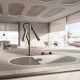 BLANCO Choice Luneoo-S Filter Kitchen Mixer Tap with Pull Out Spray in Satin Dark Steel in a Contemporary Kitchen