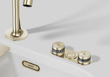 BLANCO Choice Luneoo-S Filter Kitchen Mixer Tap with Pull Out Spray in Satin Gold Base and Control Panel Close-Up