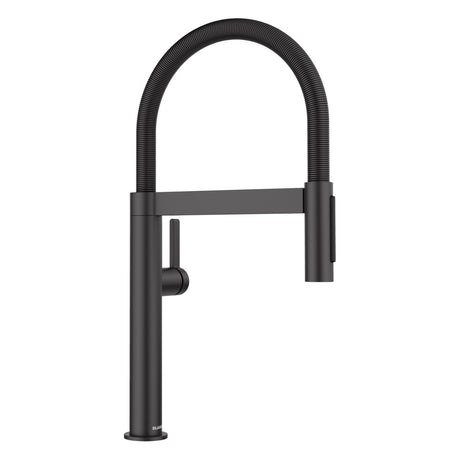 BLANCO Culina S II Mini Semi-Pro Single Lever Kitchen Mixer Tap with Pull-Out Spray in Black Matt