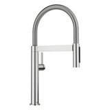 BLANCO Culina S II Mini Semi-Pro Single Lever Kitchen Mixer Tap with Pull-Out Spray in PVD Steel