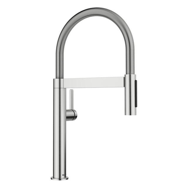 BLANCO Culina S II Mini Semi-Pro Single Lever Kitchen Mixer Tap with Pull-Out Spray in PVD Steel