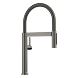 BLANCO Culina S II Mini Semi-Pro Single Lever Kitchen Mixer Tap with Pull-Out Spray in Satin Dark Steel