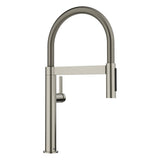 BLANCO Culina S II Mini Semi-Pro Single Lever Kitchen Mixer Tap with Pull-Out Spray in Satin Platinum