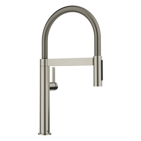 BLANCO Culina S II Mini Semi-Pro Single Lever Kitchen Mixer Tap with Pull-Out Spray in Satin Platinum