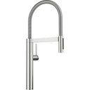 BLANCO Culina S II Single Lever Kitchen Mixer Tap with Pull Out Spray in PVD Steel