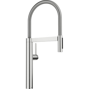 BLANCO Culina S II Single Lever Kitchen Mixer Tap with Pull Out Spray in PVD Steel