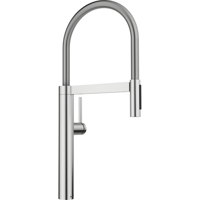BLANCO Culina S II Single Lever Kitchen Mixer Tap with Pull Out Spray in PVD Steel