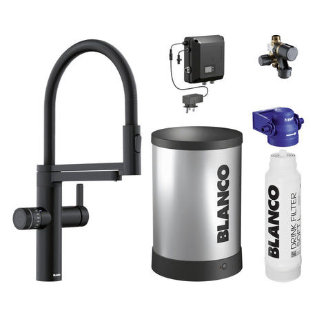 BLANCO Evol-S Pro 4-in-1 Boiling Water Kitchen Tap in Black Matt