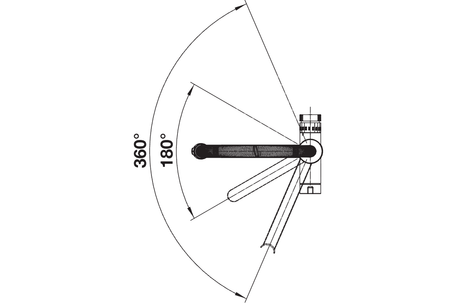 BLANCO Evol-S Pro 4-in-1 Boiling Water Kitchen Tap Swivel Rotation