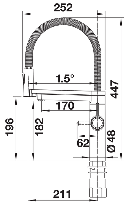 BLANCO Evol-S Pro 4-in-1 Boiling Water Kitchen Tap Side View with Lever