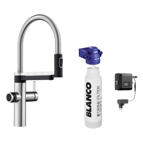 BLANCO Evol-S Pro Filter Filtered Water Kitchen Tap in PVD Steel