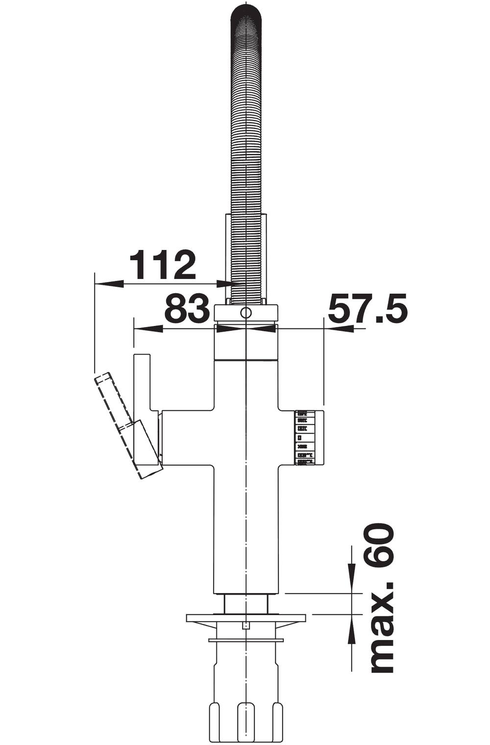 BLANCO Evol-S Pro Filter Filtered Water Kitchen Tap Side View with Lever