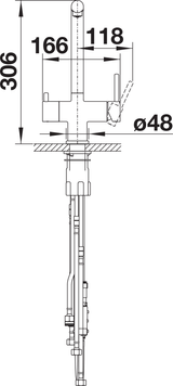 BLANCO Fontas-S II Single Lever Filter Kitchen Mixer Tap with Pull-Out Spray Side View with Lever