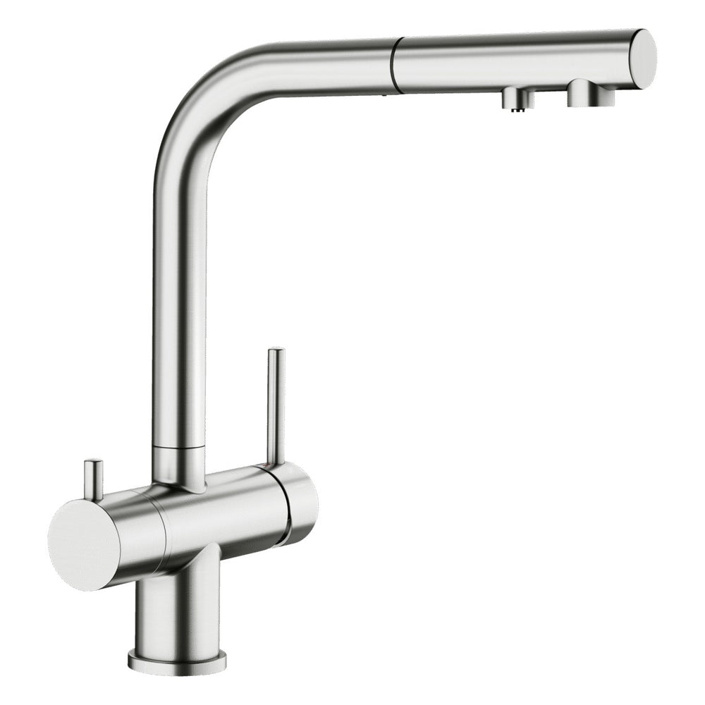 BLANCO Fontas-S II Single Lever Filter Kitchen Mixer Tap with Pull-Out Spray in PVD Steel