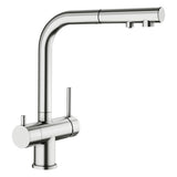 BLANCO Fontas-S II Single Lever Filter Kitchen Mixer Tap with Pull-Out Spray in PVD Steel