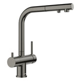 BLANCO Fontas-S II Single Lever Filter Kitchen Mixer Tap with Pull-Out Spray in Satin Dark Steel