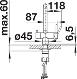 BLANCO Fontas II Single Lever Filter Kitchen Mixer Tap Side View with Lever