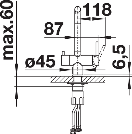 BLANCO Fontas II Single Lever Filter Kitchen Mixer Tap Side View with Lever