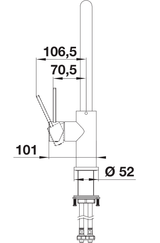 BLANCO Jandora Single Lever Kitchen Mixer Tap Side View with Lever