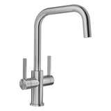 BLANCO Jandora Twin Dual Lever Kitchen Mixer Tap in Brushed Stainless Steel