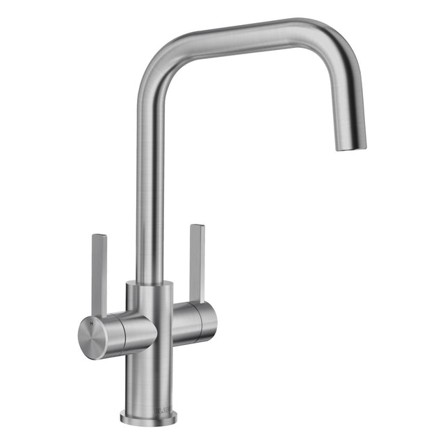 BLANCO Jandora Twin Dual Lever Kitchen Mixer Tap in Brushed Stainless Steel