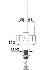 BLANCO Jandora Twin Dual Lever Kitchen Mixer Tap Side View with Lever