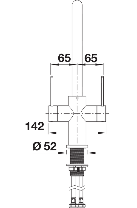 BLANCO Jandora Twin Dual Lever Kitchen Mixer Tap Side View with Lever