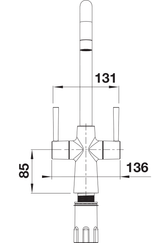 BLANCO Jax Dual Lever Kitchen Mixer Tap Side View with Lever